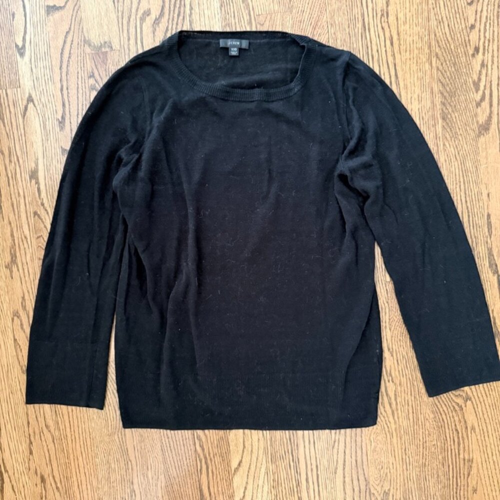J. Crew oversized black linen sweater size XXS